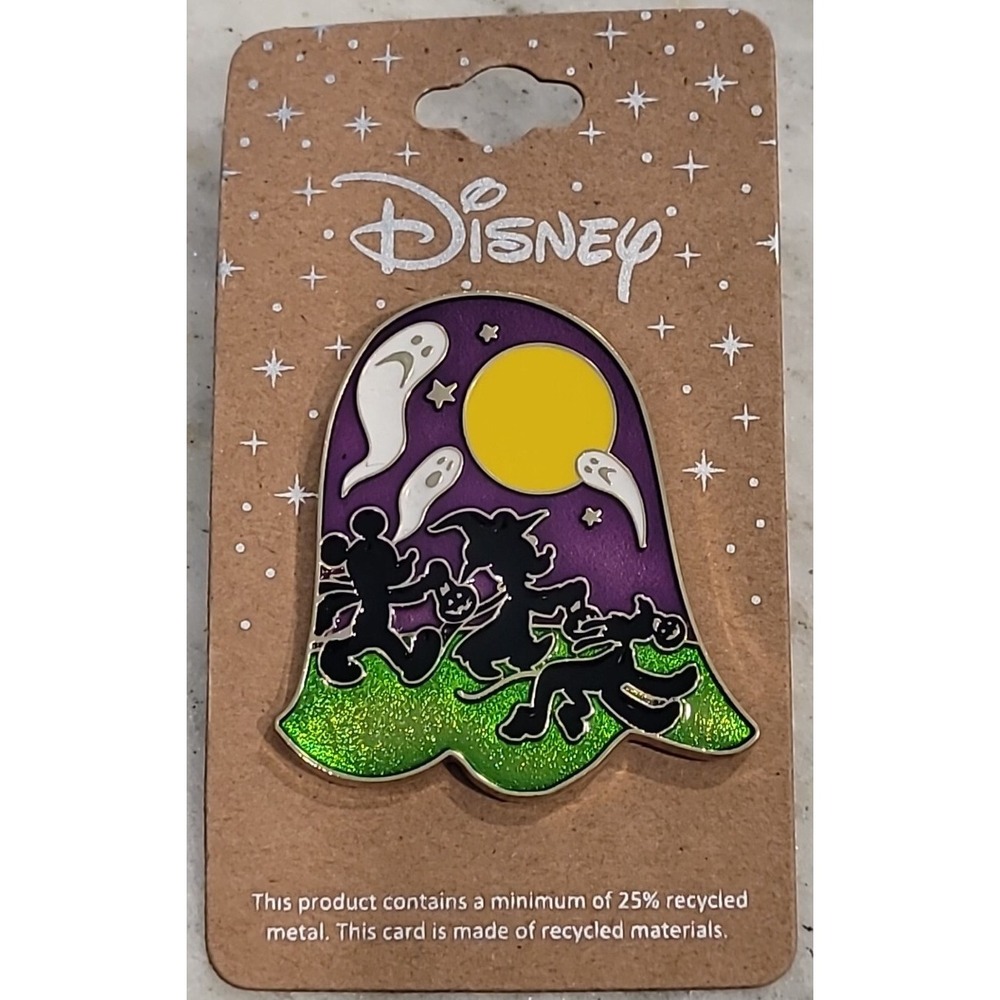 Disney 2023 Mickey Mouse Silhouette Ghost Enamel Pin, New